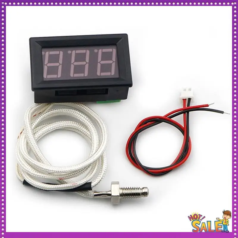 AA87 Промышленный высокотемпературный термопарный термометр K-типа M6 DC12V -30-800 ℃   Цифровой измеритель температуры, прочный красный
