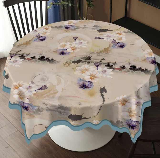 Fshion Chinese style printing PVC tablecloth  Waterproof oil resistant required  Hotel Restaurant Home Garden  Tablecloth