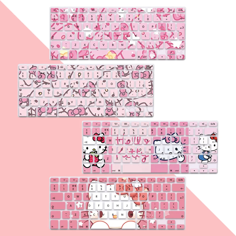 Cute anime Hellos Kitty EU Layout Soft Silicone Keyboard Cover for Macbook pro A1278 A1286 Retina A1425 A1502 A1398 Air A1369