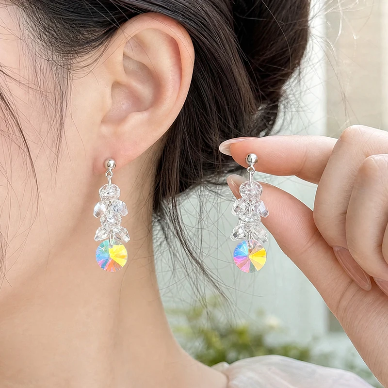 GANPUP Silberfarbene Fruchtförmige Quasten-Ohrringe für Damen, Modische Ohrstecker, Schmuck-Accessoires, Geschenk für Partys – Detail 3