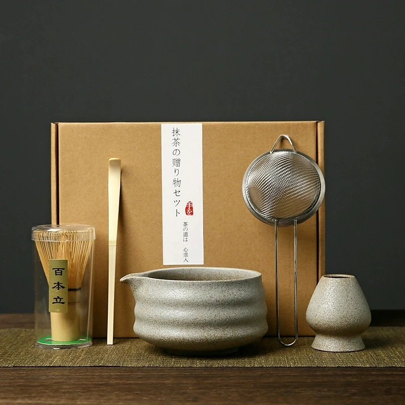 

5PCS Japanese Matcha Whisk Stand Tea Ceremony Matcha Bowl Bamboo Whisk Grinder Brushes Tea Tools Holder Tea Accessories Teaware