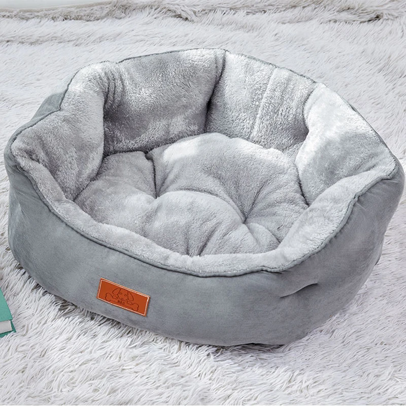 Haustier-Katzenbett, Winter-Warmes Plüsch-Haustiersofa, Rutschfestes, Abnehmbares und Waschbares Hundebett, Katzenbett