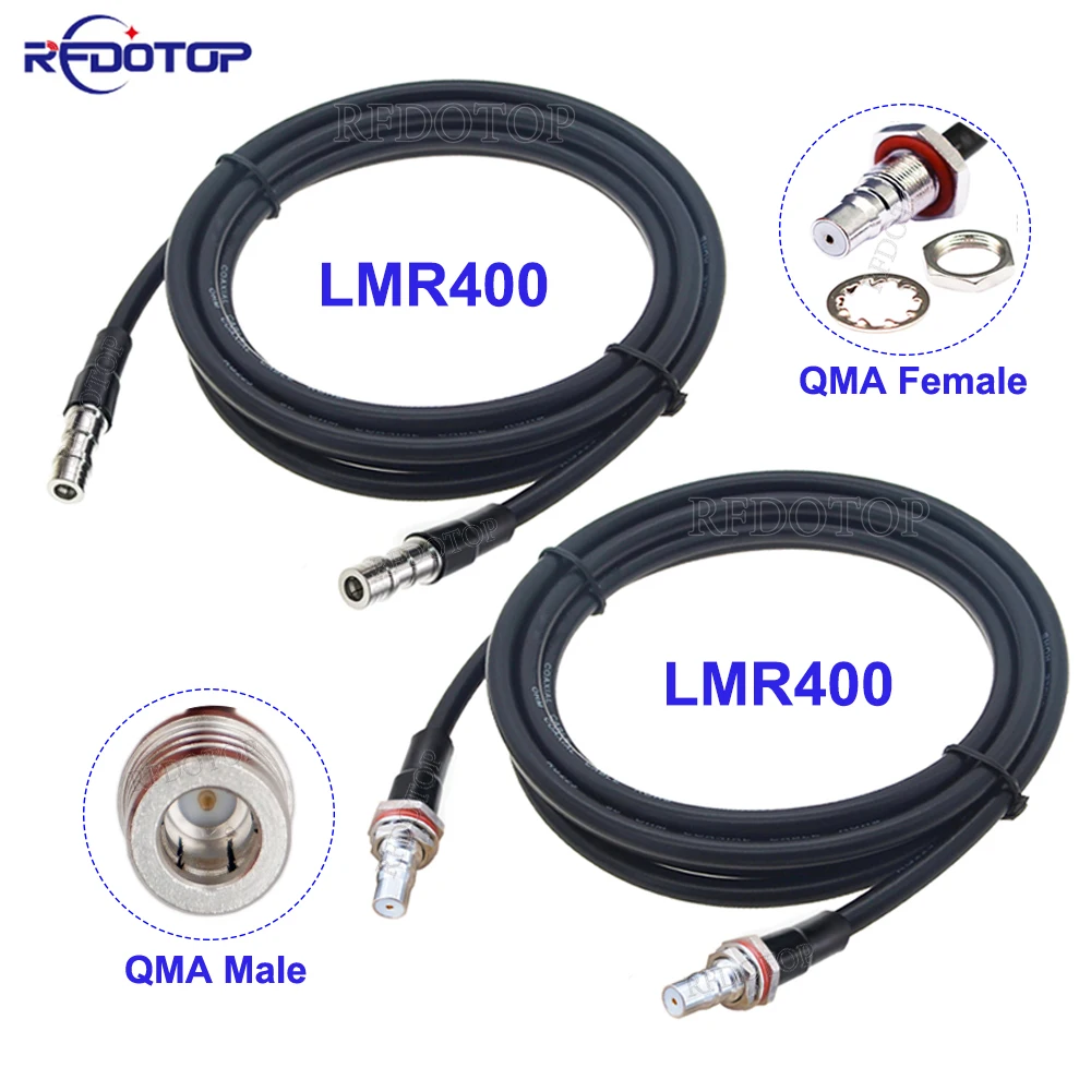 1Pcs LMR400 Cable QMA Male to QMA Male/Female Straight Connector 50-7 LMR-400 Pigtail 50 Ohm Low Loss RF Coaxial Jumper