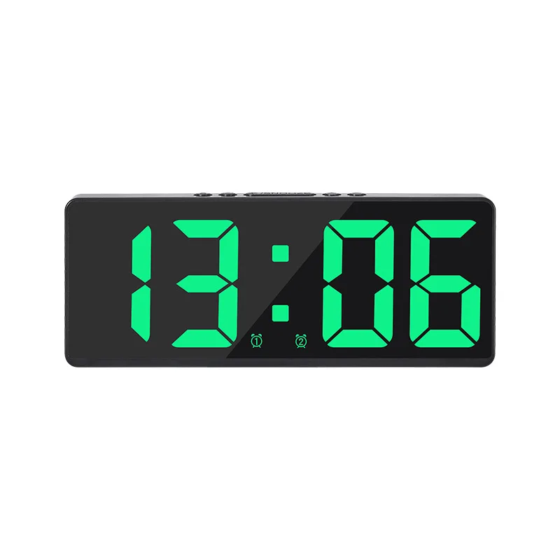 Digitale wekker Spraakbesturing Temperatuur Snooze Nachtmodus Desktop Tafelklok 12/24H Anti-storen Functie LED Klokken Horloge