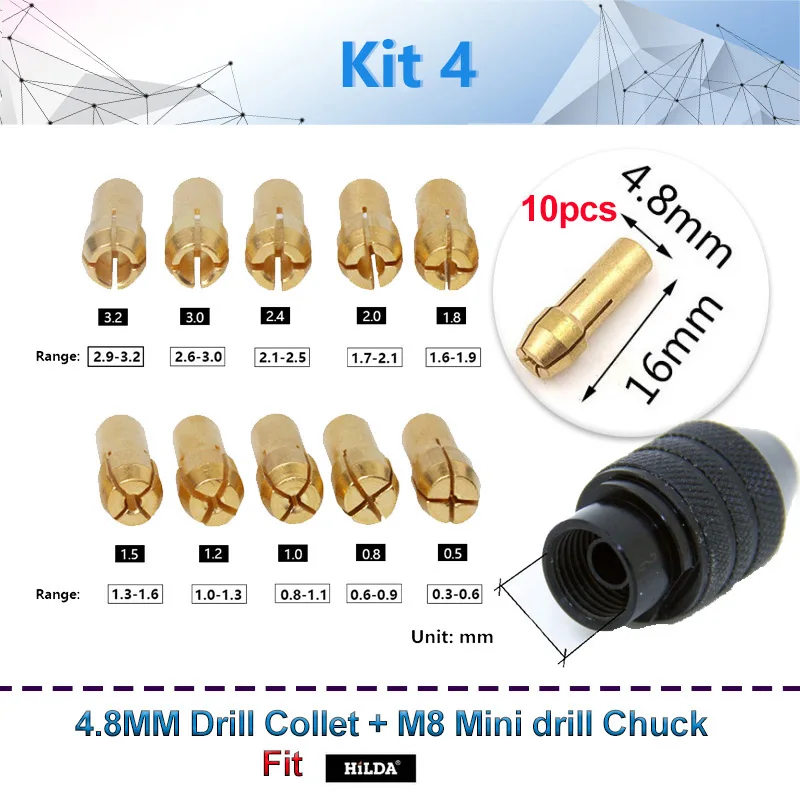 Mini Keyless Drill Chuck 0.3-8mm Self-Tighten Electric Drill Bits Collet Fixture Tools 14 Hex Shank Quick Change Converter I243727210 Mini Keyless Drill Chuck 0.3-8mm Self-Tighten Electric Drill Bits Collet Fixture Tools 14 Hex Shank Quick Change Converter I243727210