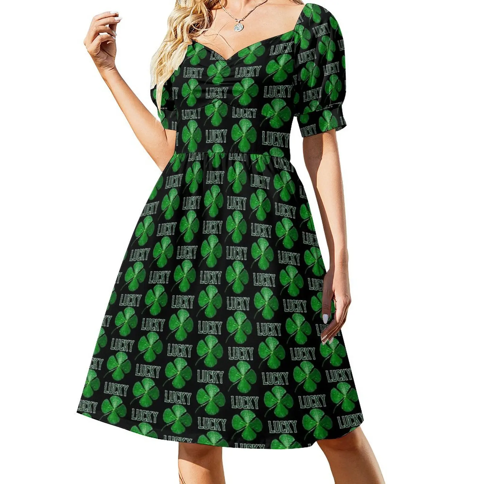 

Lucky Four Leaf Clover Short Sleeved Dress dress for women prom dresses Summer dresses for women Dress