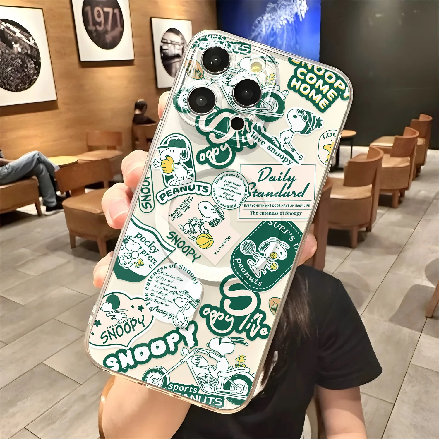 Cartoon Cute Snoopies New Magnetic Phone Case For IPhone 18 17 16 15 14 13 12 11 8 7 Air Plus Pro Max X XR XSMax Clear Tpu Cover