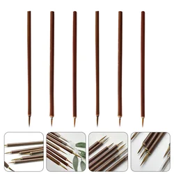 6 Pcs Chinese Paint Brush Calligraphy Painting Fine Brushwork Oil Student Artist Paint Fine Painting Brush Watercolor Pens