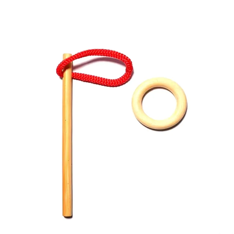 Nova inteligência laço mágico quebra-cabeça mente lógica de madeira cérebro teasers corda anel quebra-cabeças jogo