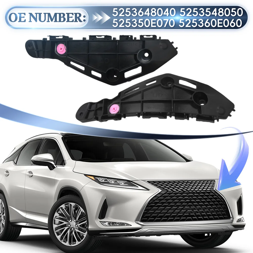 

For Lexus RX350 RX450h 2016-2022 Pair Front Bumper Retainer Mounting Brackets Set 5253648040 5253548050 525350E070 525360E06