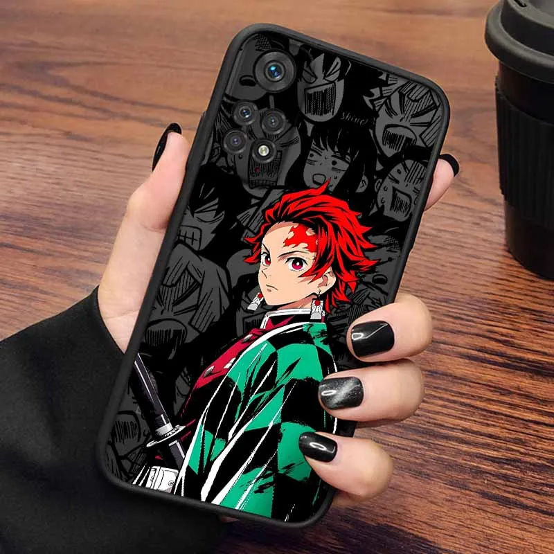 شيطان القاتل أنيمي لطيف ل Xiaomi Redmi ملاحظة 14 13 12S 12 توربو 11T 11E 11S 10S 10 برو زائد ماكس متجمد جراب هاتف #3