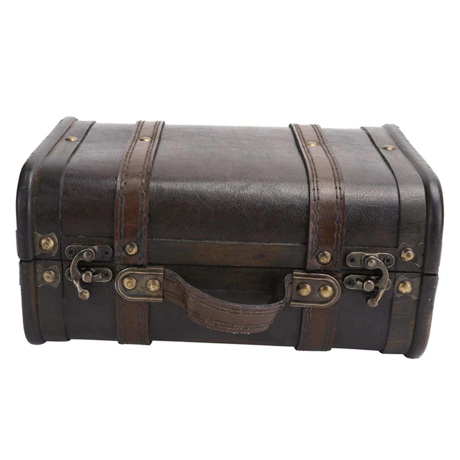 Wooden Suitcase Storage Box European Vintage Luggage Case for Studio Decoration Window Display Photography Props