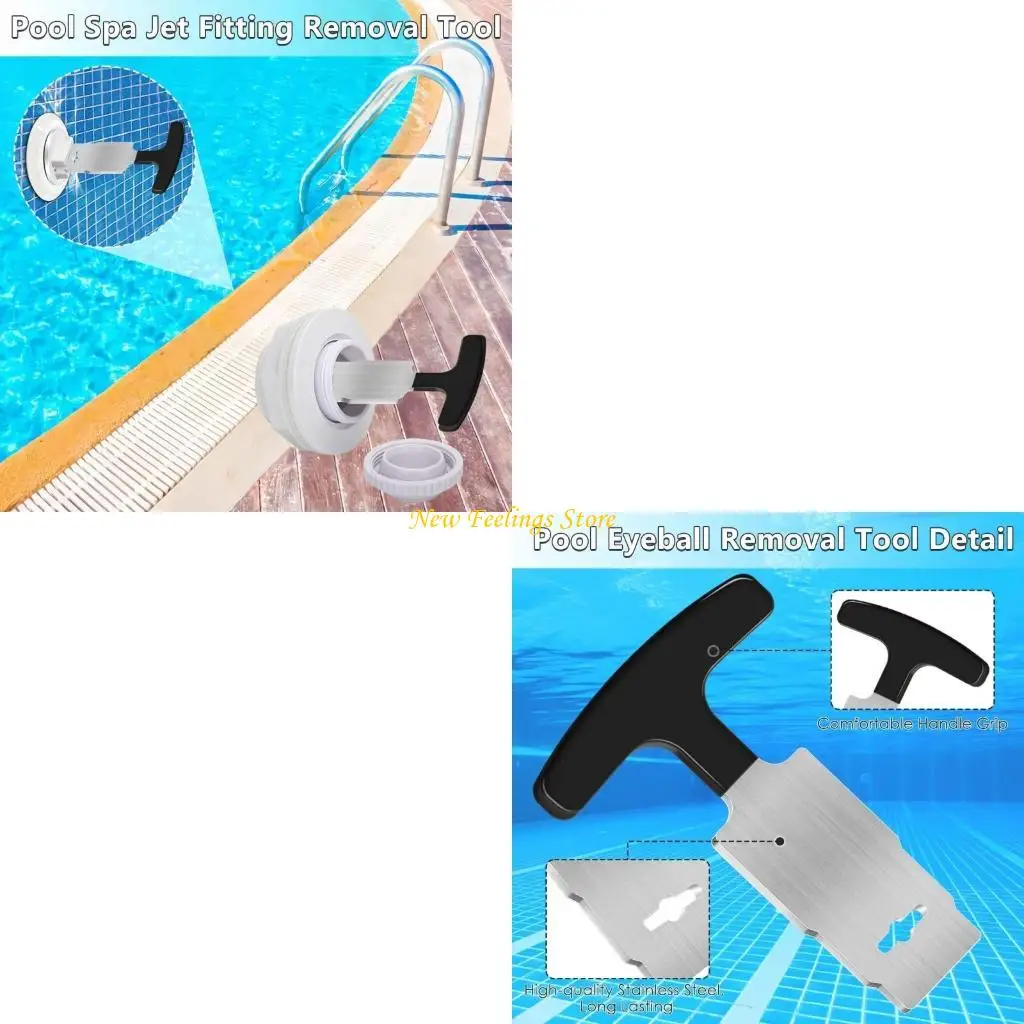 

J6BF Reliable Ergonomic Metal Pool Plug Remover Tool for Easy Eyeball and Jet Removal