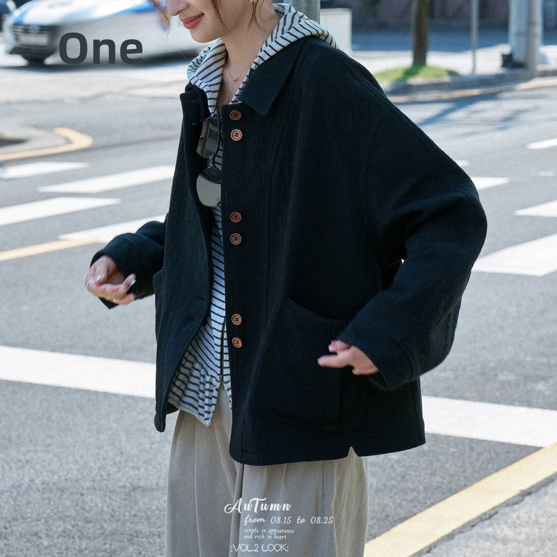 

Модный текстурированный короткий пиджак в скандинавском ретро-стиле для женщин, приталенный, новинка ранней осени, модель A5548, ветровка в корейском стиле