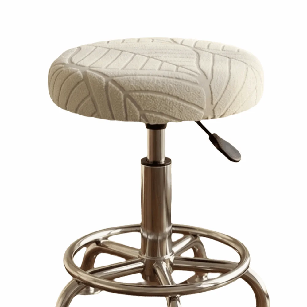 Stretchable Bar Round Stool Cover Breathable Thickened Chair Slipcover Dust-proof Washable Swivel Chair Cover Home Use