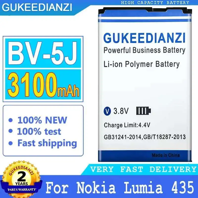 

Fast Charging Mobile Phone Battery 3100Mah For Microsoft Nokia Lumia 435 532 RM 1069 1070 1071 BV 5J BV-5J