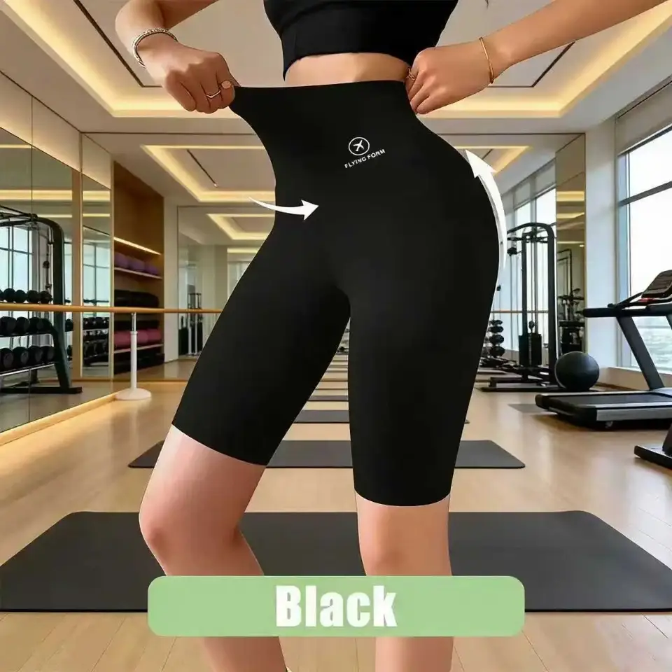شورتات رياضية نسائية مقاسات M-XL، شورتات جديدة للدراجات والجري واللياقة، خصر عالي، شورتات صالة رياضية ويوجا - 3