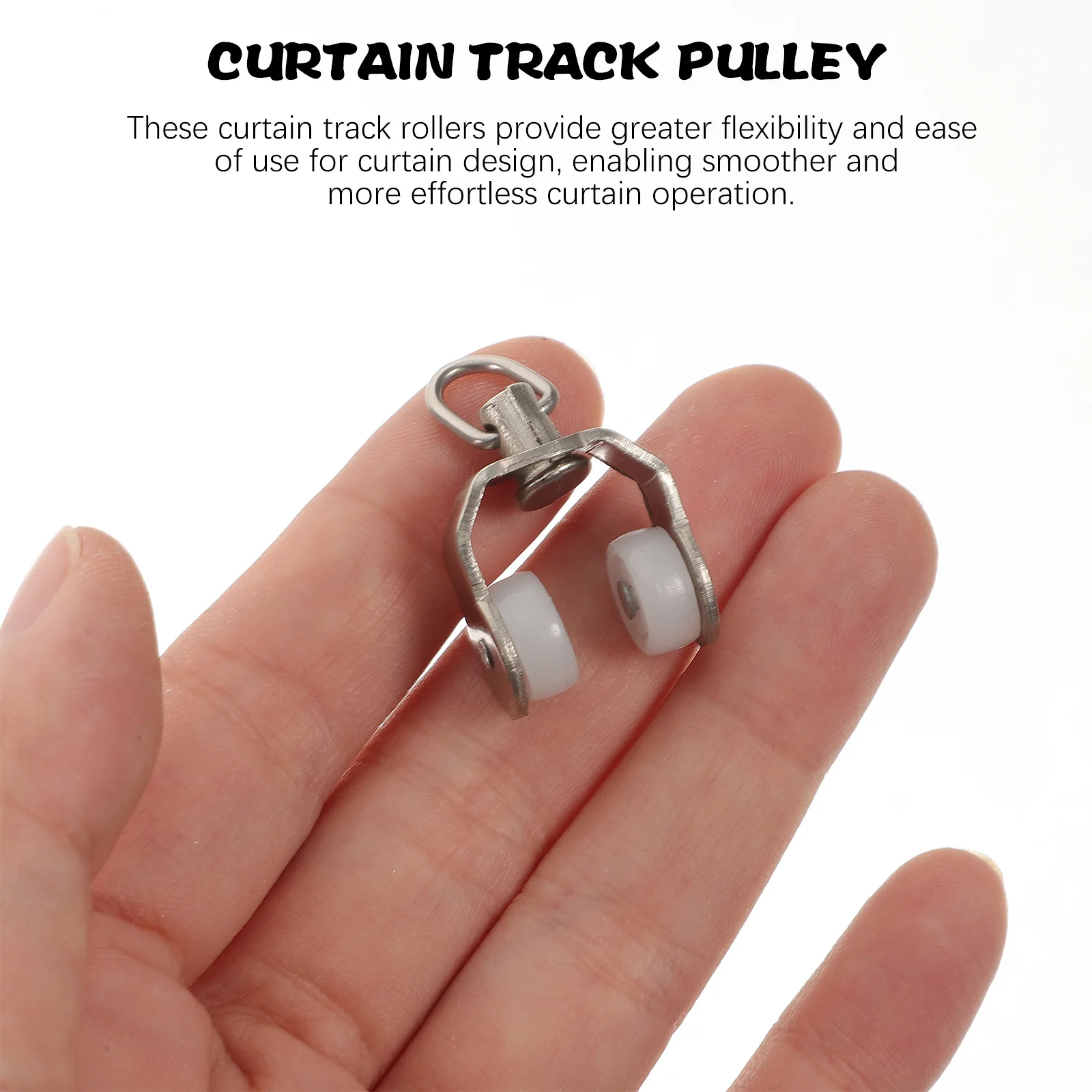

20Pcs Curtain Track Rollers Heavy Duty Plastic Rustproof Stainless Steel Frame Flexible Sliding Rail Accessories for Room