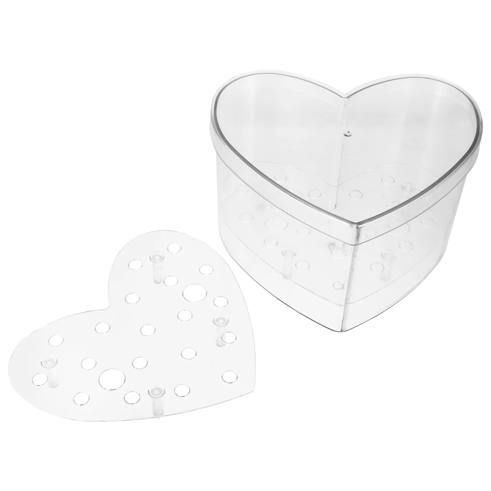 

Heart -shaped Decorative Box Plush Slap Band Acrylic Rose Vase Flower Arrangements Container Boxes for Gift Bridesmaid