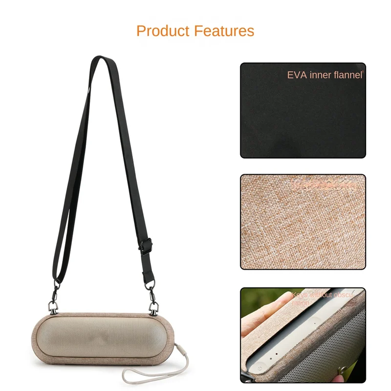 B04B-For Beats Pill 2024 Speaker EVA Zipper Storage Hard Case Speaker Hard Shell Case EVA Protective Case Black