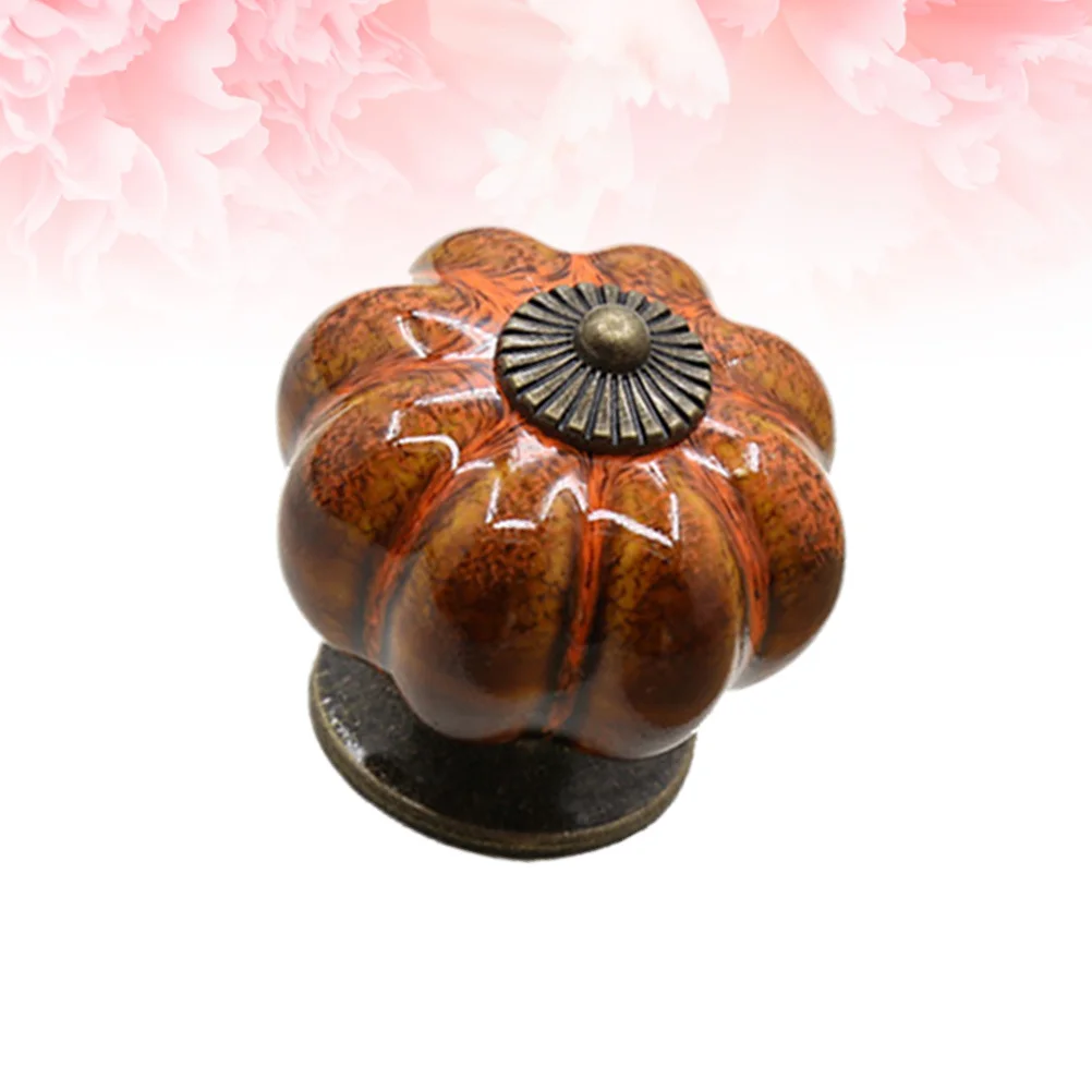 

6Pcs Ceramic Pumpkin Drawer Knobs Pull Handles Cabinet Door Furniture Wardrobe Cupboard Knobs Cabinet Knob Ceramic Pull Handle
