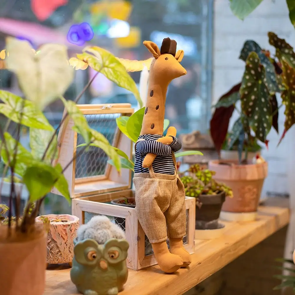 Pluizige giraffe knuffel handgemaakte collectie knuffeldier giraffe pop comfortabele interactieve kinderen gevulde alpaca pop