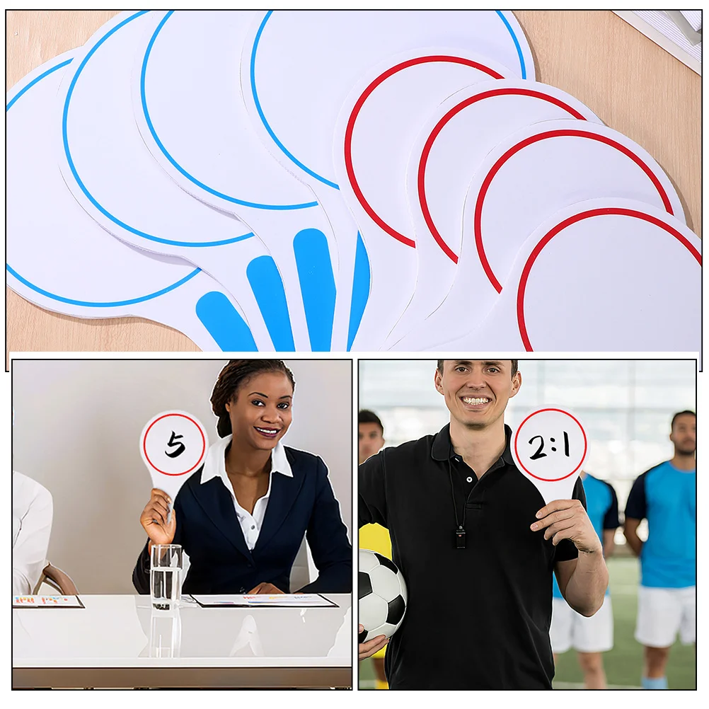 2Pcs Whiteboards Reusable Writable Scoreboards Multiuse Practical Handheld Dry Erase Paddle for Games Voting Scoreboard