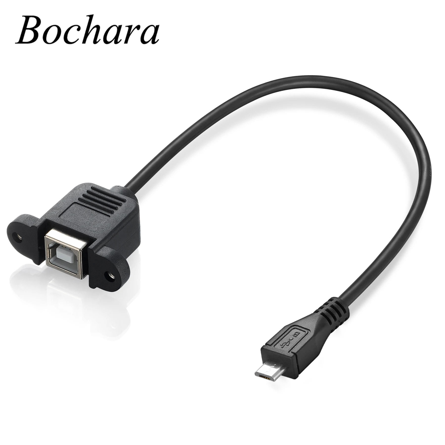 Bochara USB 2.0 ประเภท B ชายประเภท B หญิงเครื่องพิมพ์ที่มีสกรูยึดแผงรู 30 ซม. 50 ซม.100 ซม.