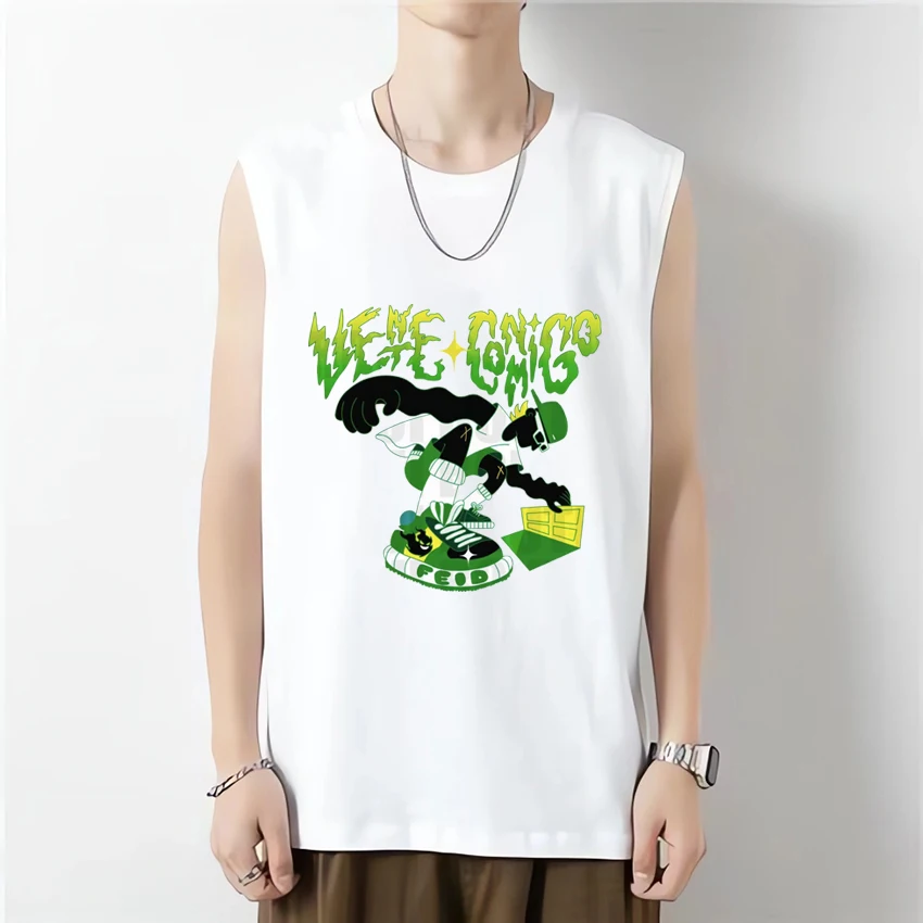 

Hot sale Feid Album Graphics Fitness Tank top Men Women vintage Hip Hop Oversized Sleeveless T shirts Unisex Summer Outdoor Vest
