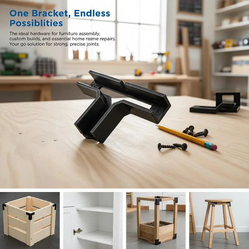 4 Pcs T-shaped Wooden Board Connection Corner Code 90 Degree Right Angle Fixed Solid Wood Furniture Reinforcement Accessories