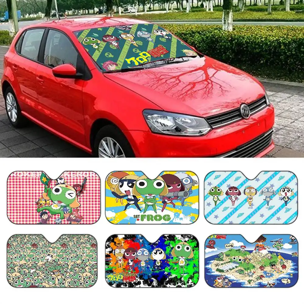 Anime Keroro Gunsou Car Solar Protection Heated Windshield Sunshade Car Window Windscreen Cover Sun Shade Auto Sun Visor