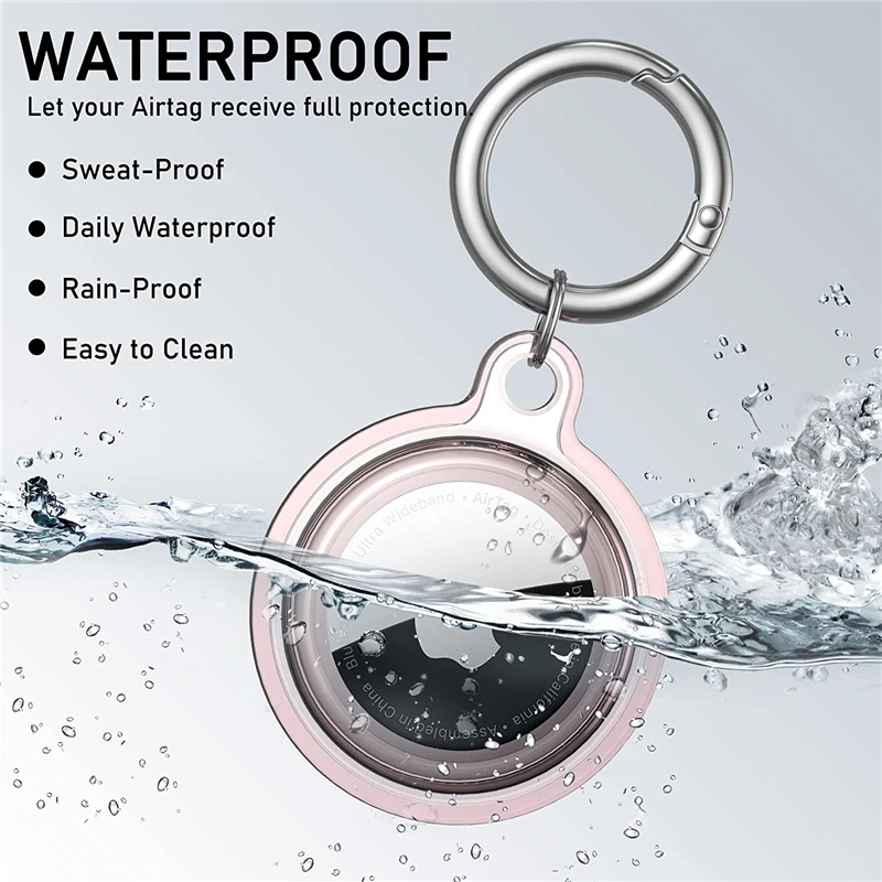 Waterproof Anti-lost Keychain Holder Soft Case for Apple Airtag Air Tag Dog Cat Pet Collar Keys Tracker Protective Full Cover