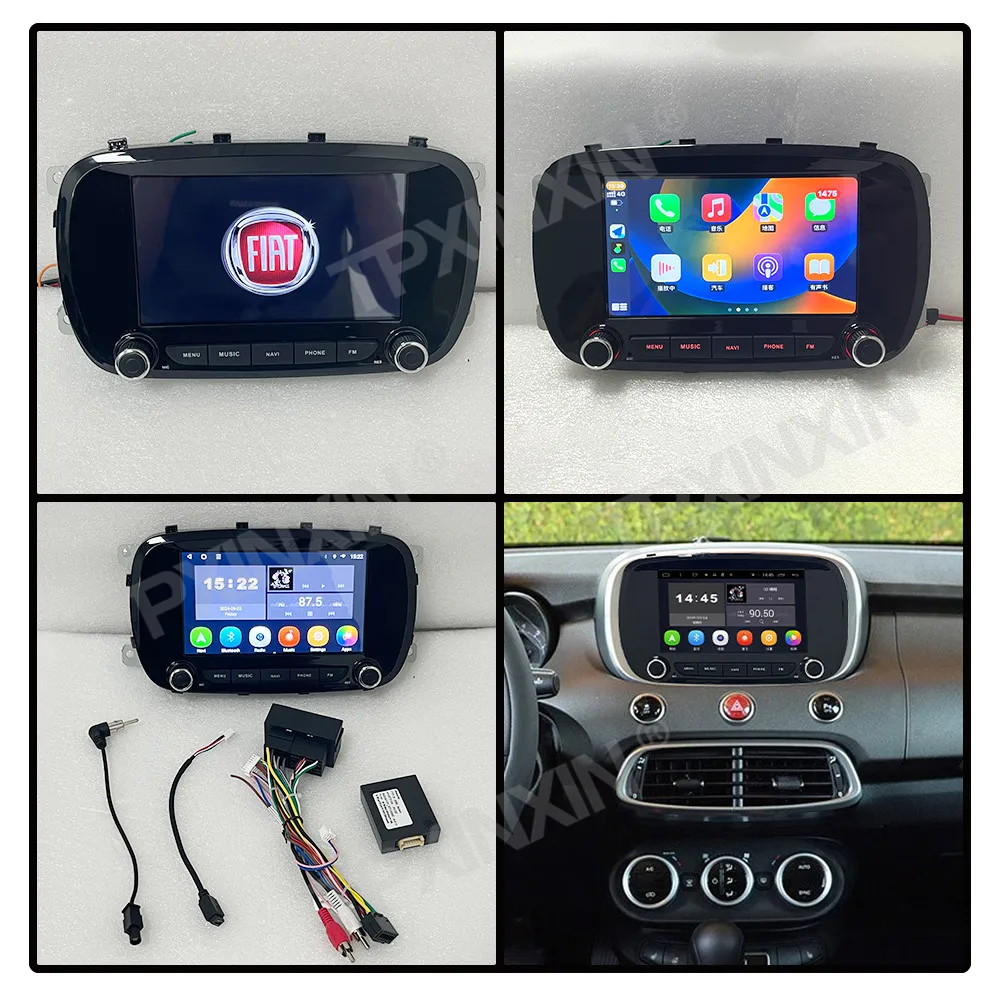 7.0 بوصة لشركة فيات 500X 2015 إلى 2017 سيارة أندرويد 14.0 السيارات Carplay نظام تحديد المواقع والملاحة شاشة تعمل باللمس مشغل وسائط متعددة راديو رئيس وحدة