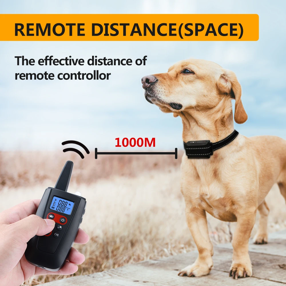 遠隔操作式ドッグトレーニング首輪。送信機1台、受信機2台、ビ - Dog Training Collar Remote 1000M Beep のレビューと価格