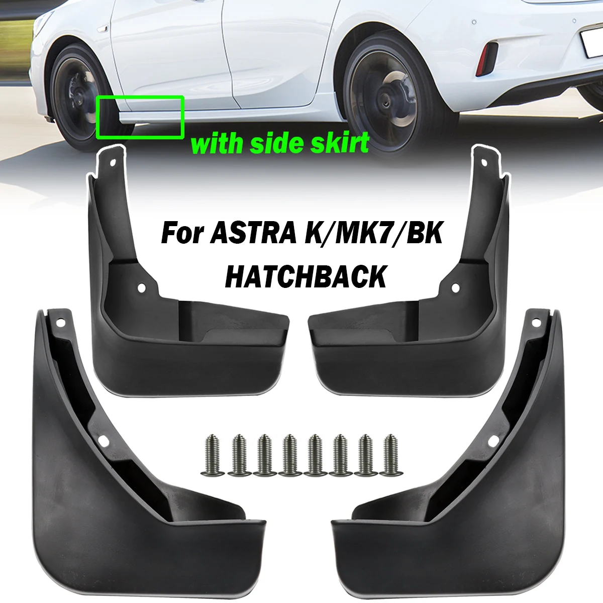 4X For OPEL Vauxhall Holden Astra K MK7 BK RS RSV OPC VXR GSI 2015 - 2021 Mud Flaps Splash Guards Mudguards Front Rear 2020 2019