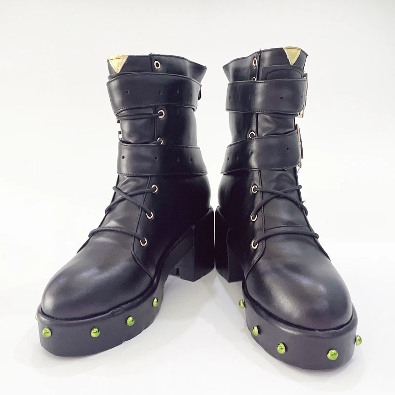 ROLECOS Game Zenless Zone Zero Nicole Demara Cosplay Shoes Black Pu Leather Boots Women Men Halloween Party Cosplay Shoes