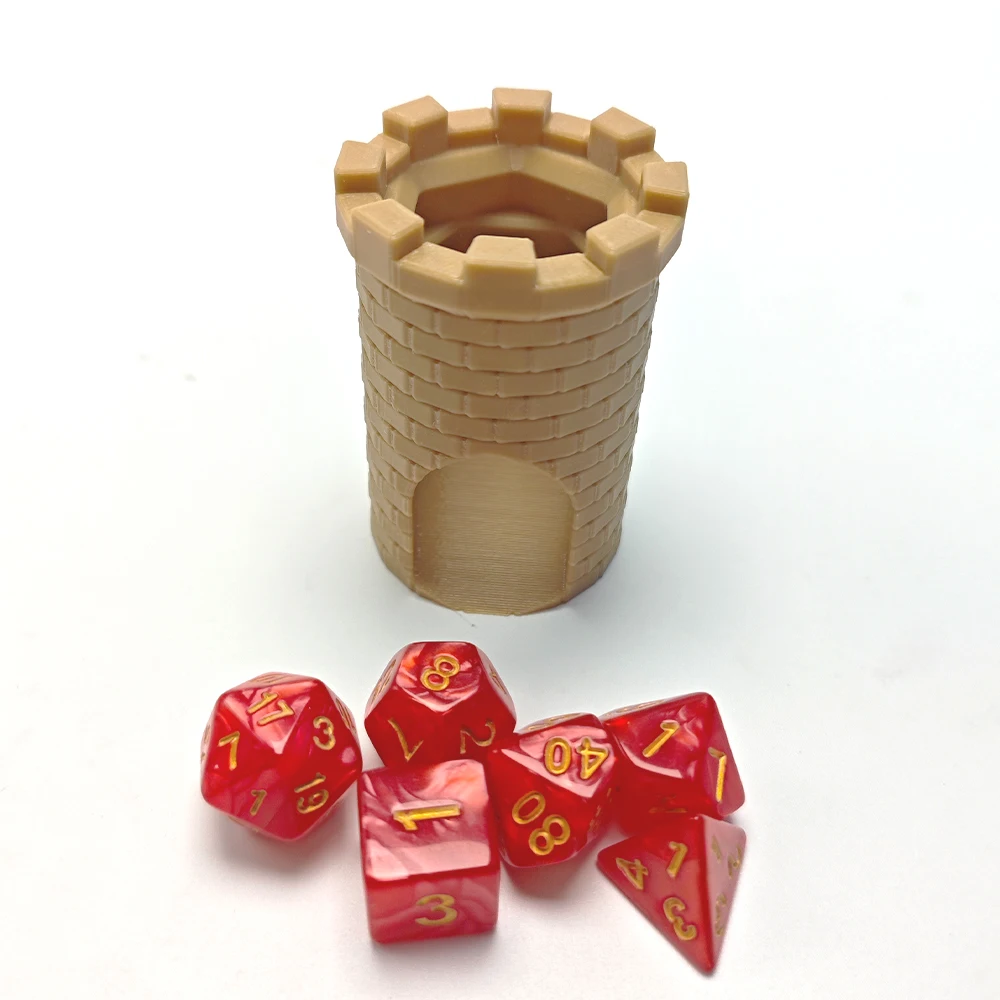 DND Mini Medieval Dice Tower Twister Accessory for Role Playing Board Games Tabletop Rolling Castle Tray Portable Travel