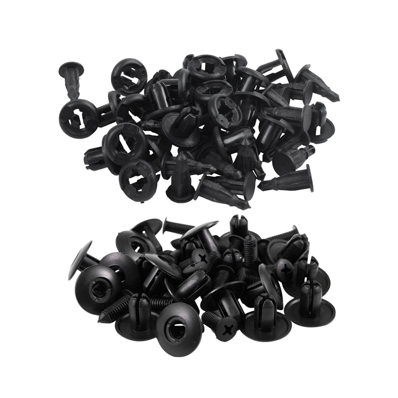 45 Pcs Accessories: 25 Pcs Plastic Car Bumper Fender Door Rivets Clip 10Mm Hole & 20Pcs Fender Liner Push Clips Retainer