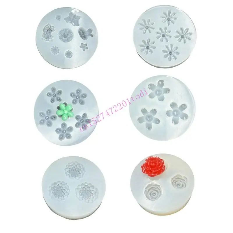 

M76B Детальная силиконовая плесень Rose Flower с 6 естественными вдохновленными формами точные 0,4 см 2,4 см размеров для для и