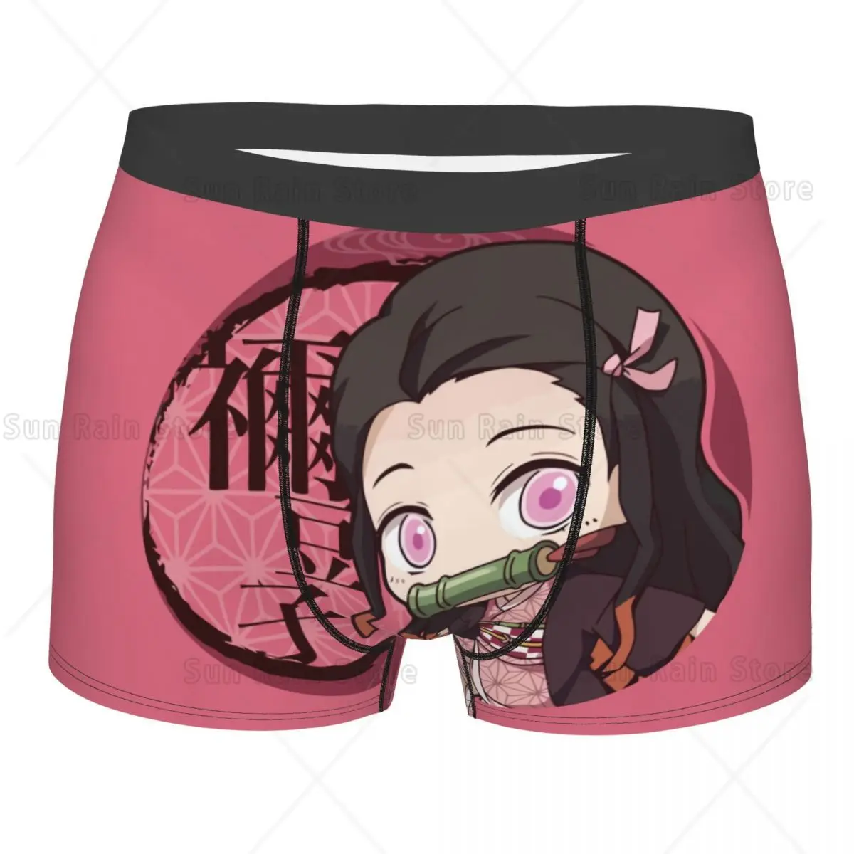 Kimetsu No Yaiba Nezuko Underwear Male Print Customized Demon Slayer Anime Manga Boxer Briefs Shorts Panties Soft Underpants