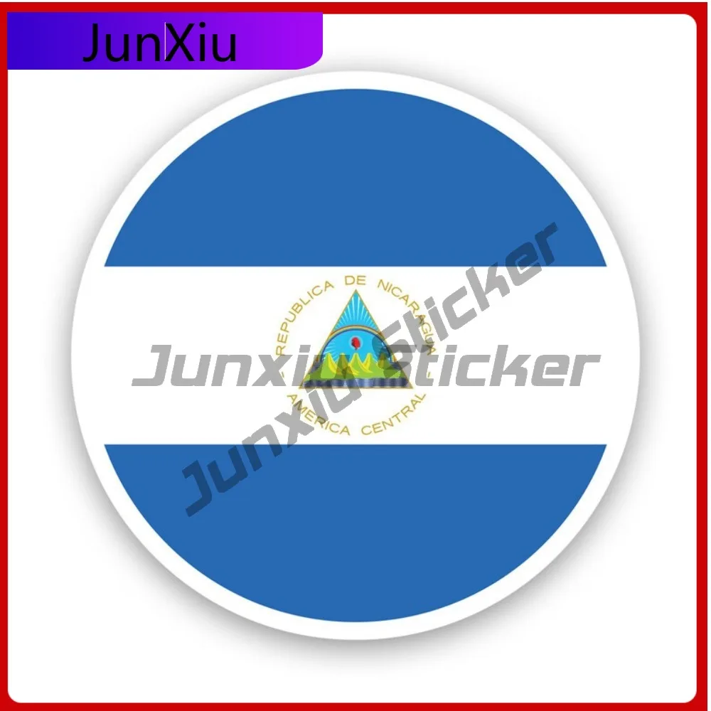 

Round Nicaraguan Flag Sticker Creative Decals State Flag Patriotic Car Sticker Vinyl Decal Waterproof Durable Weather Resistant