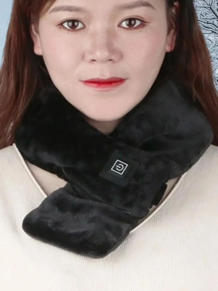 وشاح ساخن لتدفئة الرقبة مع 3 مستويات تسخين محمولة ناعمة لاسلكية لتدفئة السفر اليومي والتنقل في الطقس البارد في الهواء الطلق