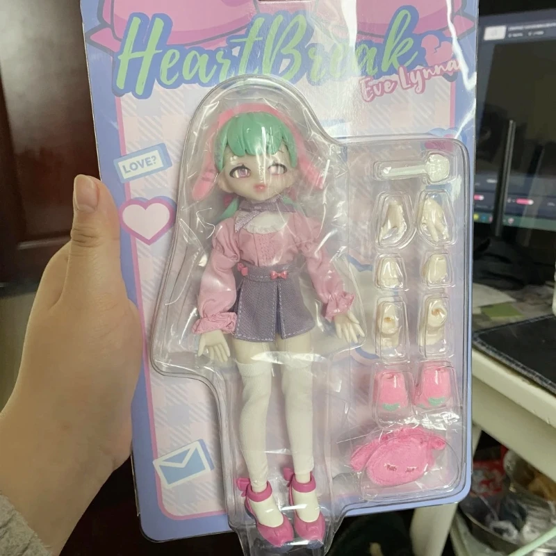 In Stock Genuine 18cm 1/6 Bjd Eve Lynna Fluffy Rabbit Anime Figure Articular Mobility Ornament Friends Birthday Decoration Gift