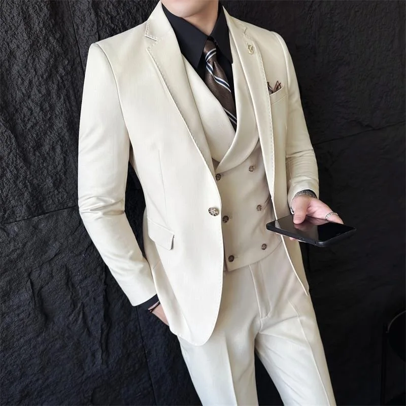 Traje informal de negocios para hombre, traje de novio de estilo coreano, a la moda, 162