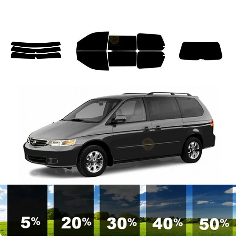 Filme de matiz de janela removível pré-cortada para carro 100% UVR 5%-35% VLT carbono de isolamento térmico ﻿ Para HONDA ODYSSEY MINI VAN 1999-2004