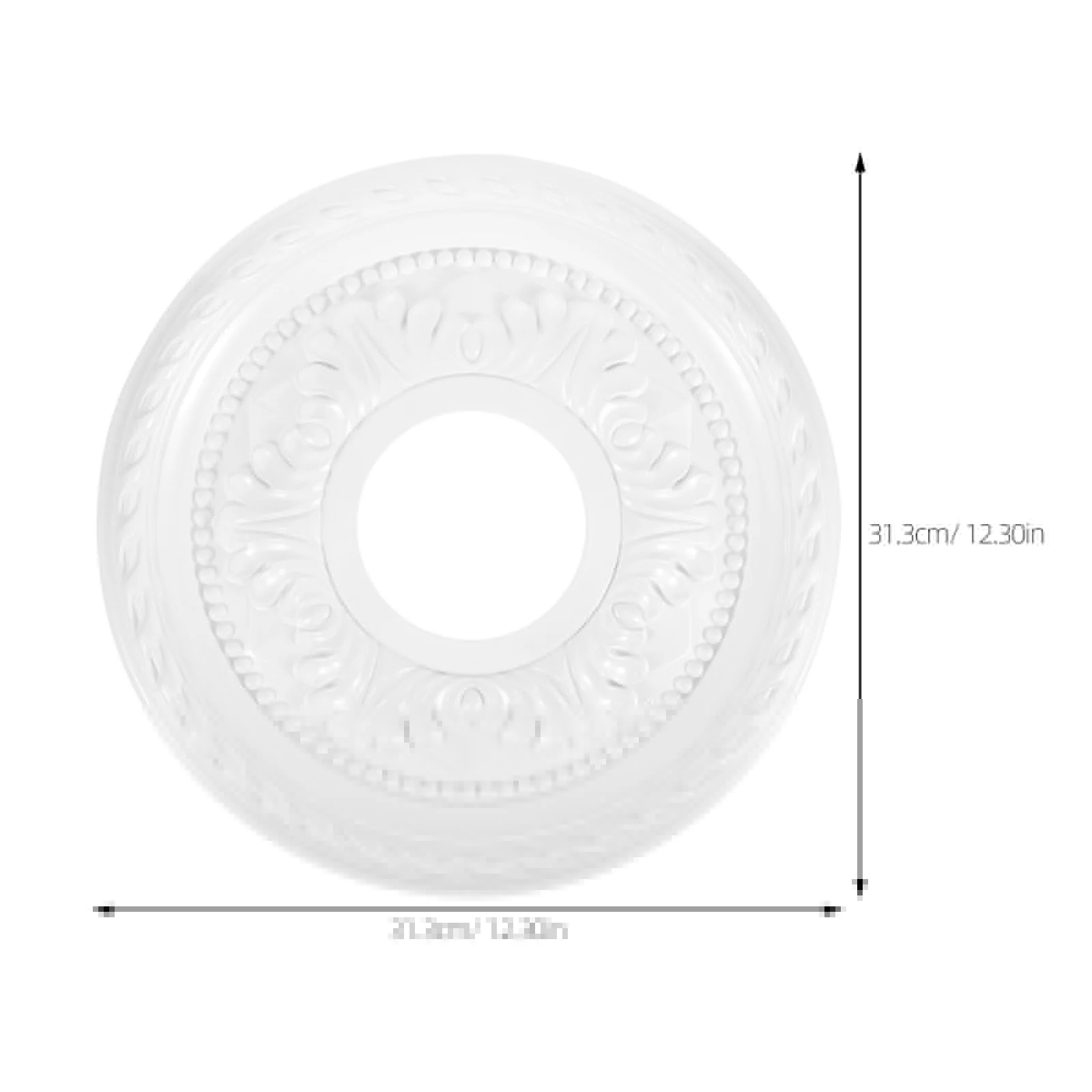 

1pcs White PU PVC Ceiling Medallion Round Decorative Light Fixtures French Style Home Office Commercial Use