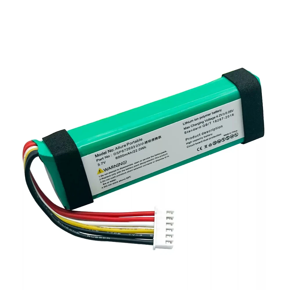 GSP872693 03 3.7V 6000mAh 22Wh High Capacity Replacement Li-ion Battery for Harman Kardon Allure Portable Speaker GSP872693 03A