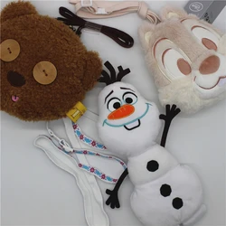 1piece Disney Cartoon Messenger Bag Frozen Olaf and Squirrel bag plush bag Tim bear plush bag