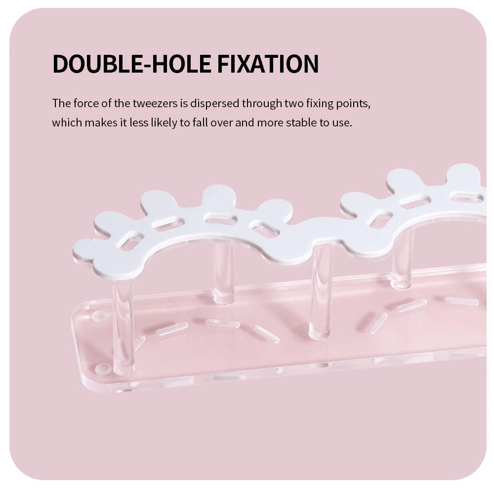 Stojak ekspozycyjny na pęsety do rzęs ANNAFRIS z 8 otworami, akrylowy organizer na pęsety do przedłużania rzęs.