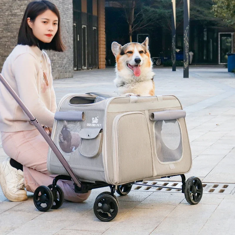 

Superior-Quality Pet Carrier with Wheels, Great for Cats & Dogs on The Go, Large Size for Multiple Pets